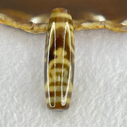 Natural Powerful Tibetan Old Oily Agate 4 Nectar Vessel Dzi Bead Heavenly Master (Tian Zhu) 花蜜容器眼天珠 16.35g 48.9 by 14.6mm - Huangs Jadeite and Jewelry Pte Ltd