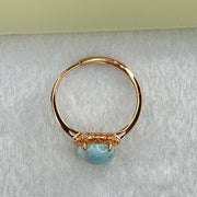 Natural Larimar in S925 Silver Rose Gold Color Ring (Adjustable Size) 1.97g 9.1 by 4.5mm - Huangs Jadeite and Jewelry Pte Ltd