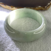 Type A Natural Light Green with Light Lavender Jadeite Bangle 84.56g Inner Diameter 54.5mm 19.0 by 8.4mm (Internal Line) - Huangs Jadeite and Jewelry Pte Ltd
