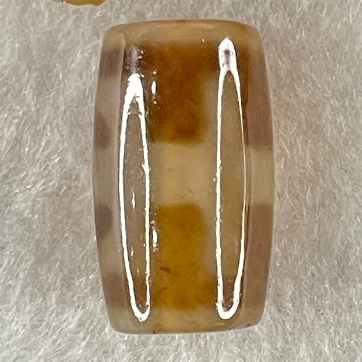 Natural Powerful Tibetan Old Oily Agate Patina Guiren Tairen Human Dzi Bead Totem Amulet Heavenly Master (Tian Zhu) 贵人天诛 4.92g 19.7 by 11.7mm - Huangs Jadeite and Jewelry Pte Ltd