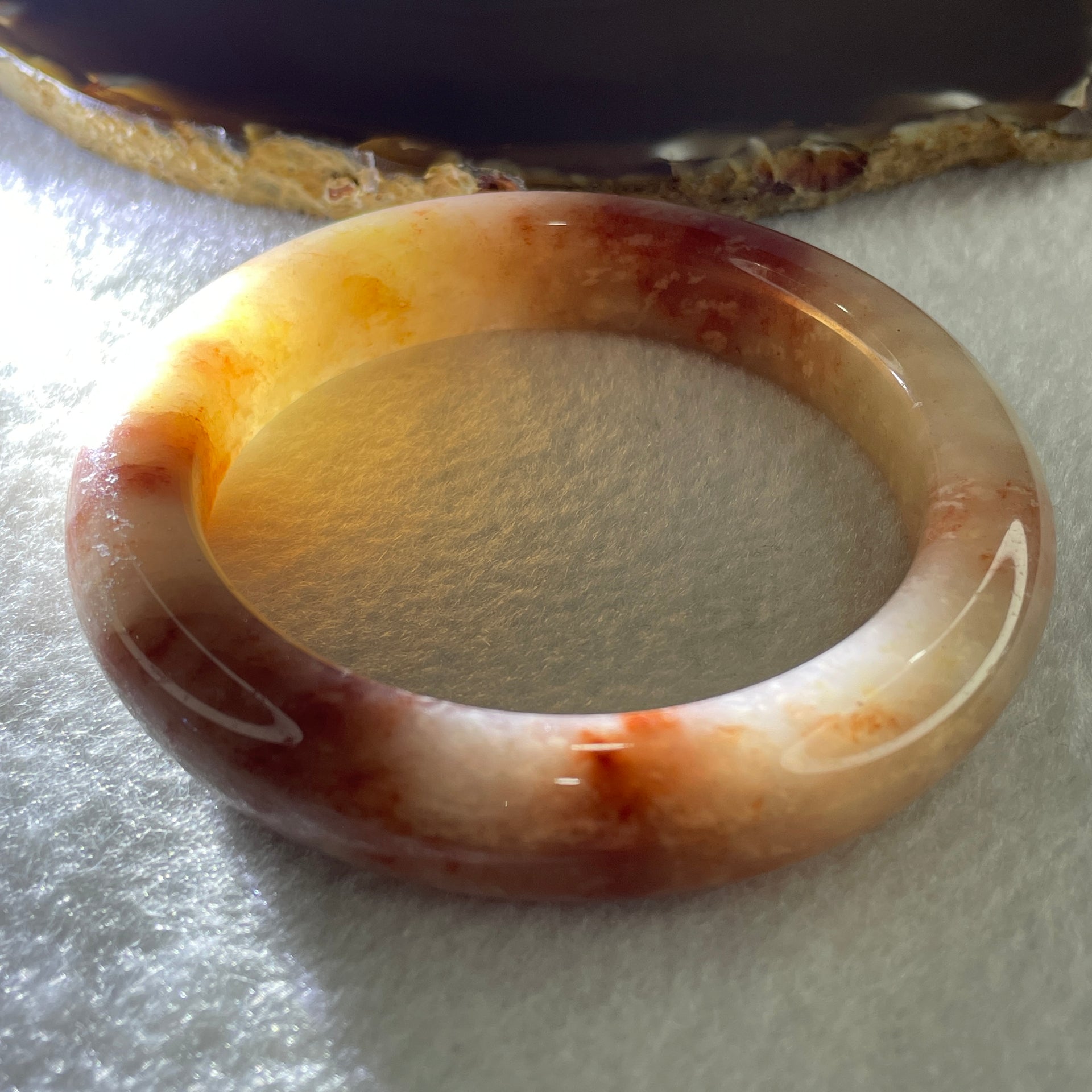 Natural Pinky Ferruginous Quartz Bangle 66.27g Inner Diameter 58.3mm 13.0 by 11.0mm (Slight External Rough) - Huangs Jadeite and Jewelry Pte Ltd