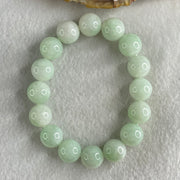 Type A Light Green Jadeite Beads Bracelet 55.28g 16cm 12.6mm 16 Beads - Huangs Jadeite and Jewelry Pte Ltd