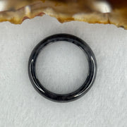Type A Icy Wuji Black Grey Jadeite Ring 2.22g 4.7 by 3.1mm US6.7 HK14.5 (Very Slight Internal Lines) - Huangs Jadeite and Jewelry Pte Ltd