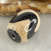 Natural Powerful Tibetan Old Oily Agate Tiger Tooth Daluo Dzi Bead Heavenly Master (Tian Zhu) 虎呀天诛 5.24g 17.7 by 13.7mm - Huangs Jadeite and Jewelry Pte Ltd