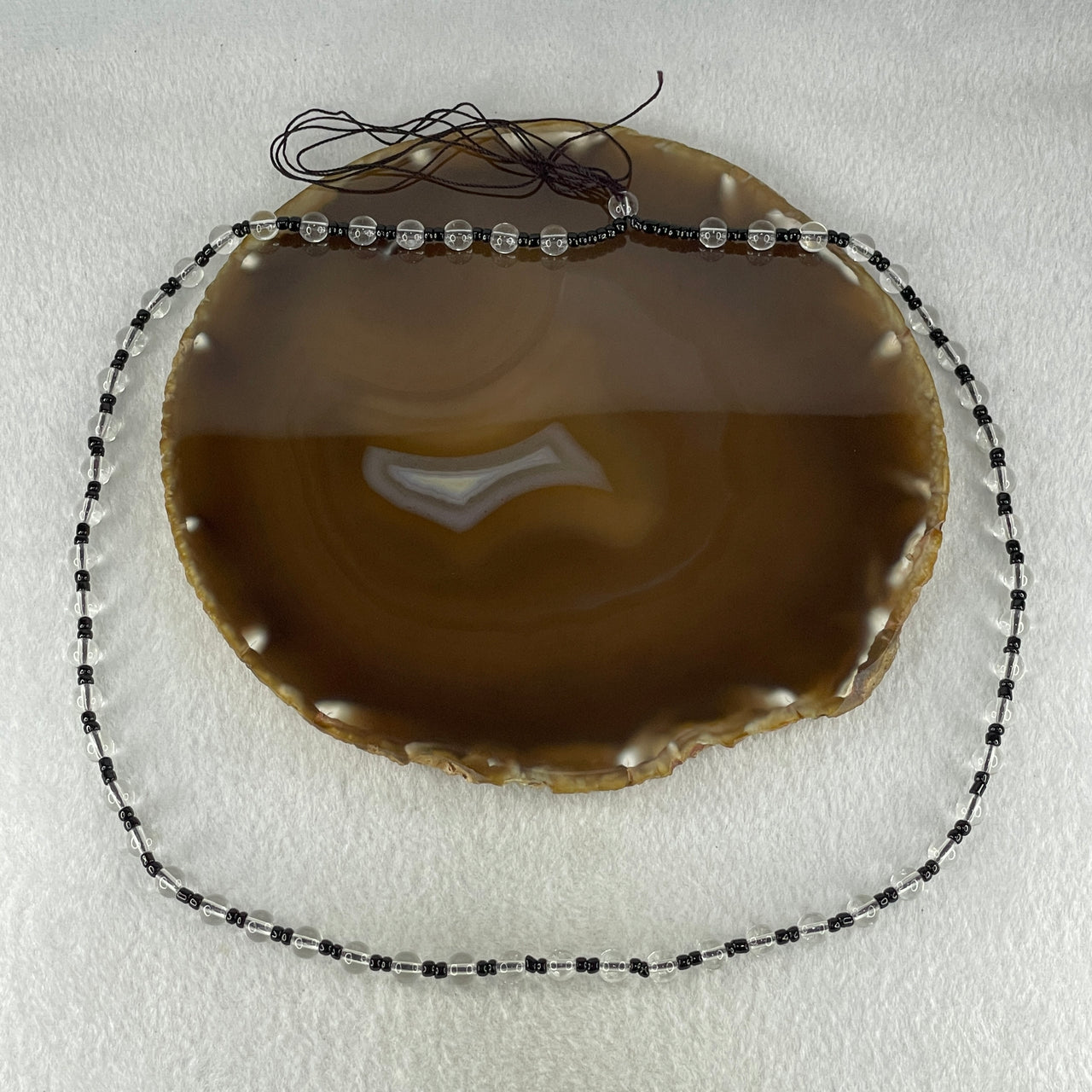 Clear Liuli Beads Necklace 20.05g 56cm 6.3mm 57Beads - Huangs Jadeite and Jewelry Pte Ltd