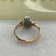 Natural Larimar in S925 Silver Rose Gold Color Ring (Adjustable Size) 2.28g 10.0 by 8.1 by 5.5mm - Huangs Jadeite and Jewelry Pte Ltd