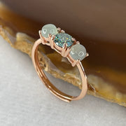 Natural Green Cubic Zirconia with Green Prehnite 1.56g 4.5 by 3.0mm 1 Bead - 4.0 by 2.5mm 2 Beads (Adjustable Size) - Huangs Jadeite and Jewelry Pte Ltd