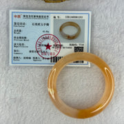 Transparent Peach Yellow Quartzite Jade Bangle 天山水沫玉手镯 43.05g Internal Diameter 48.3mm 13.3 by 9.3mm - Huangs Jadeite and Jewelry Pte Ltd