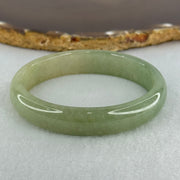 Type A Full Green Jadeite Oval Bangle Internal Diameter 55.4mm 11.9 by 6.5mm (Very Slight Fine Internal Lines) - Huangs Jadeite and Jewelry Pte Ltd