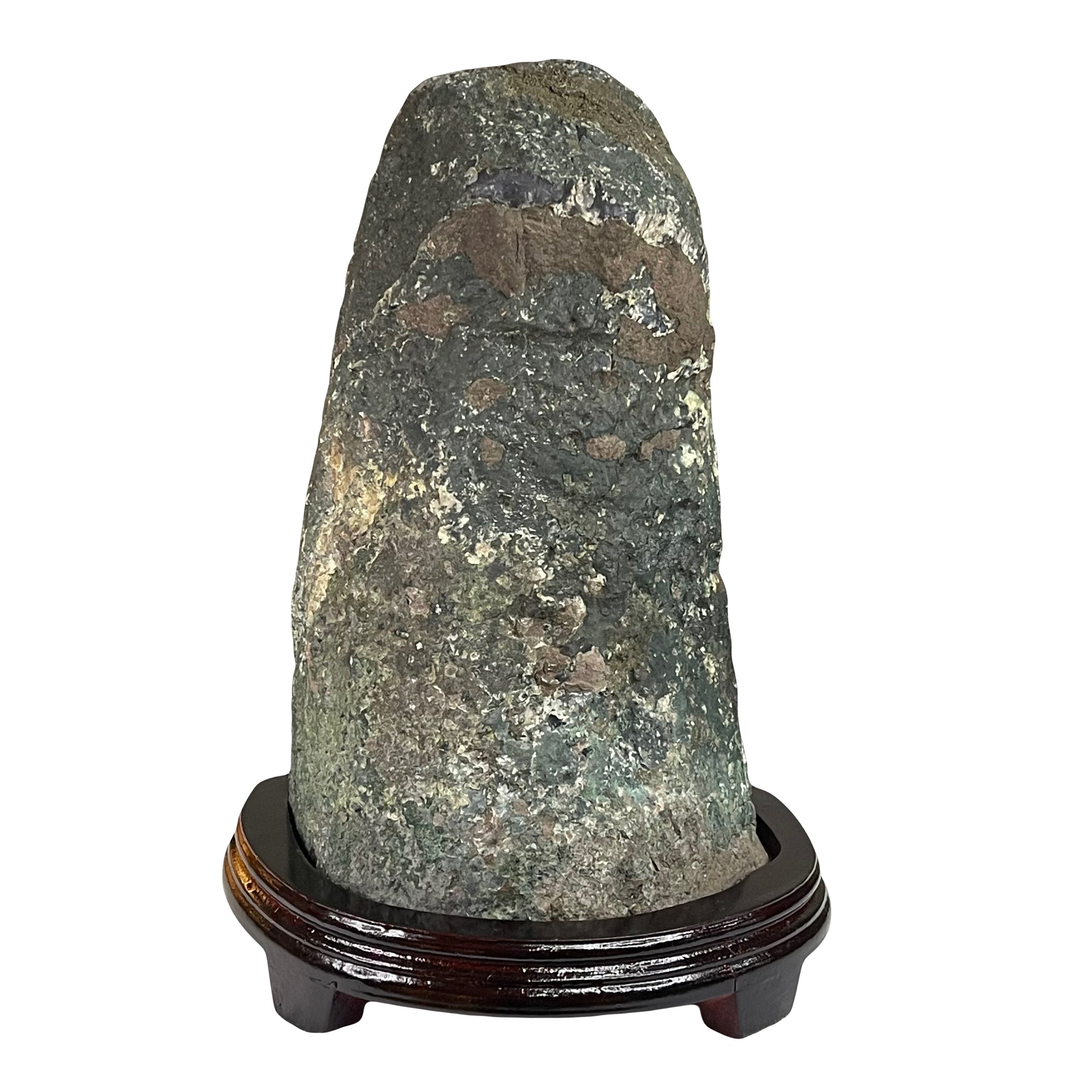 Natural Brazil Amethyst Cave with White Calcite 7.00kg with Wooden Stand 240.0 x 185.0 x 344.0mm - Huangs Jadeite and Jewelry Pte Ltd