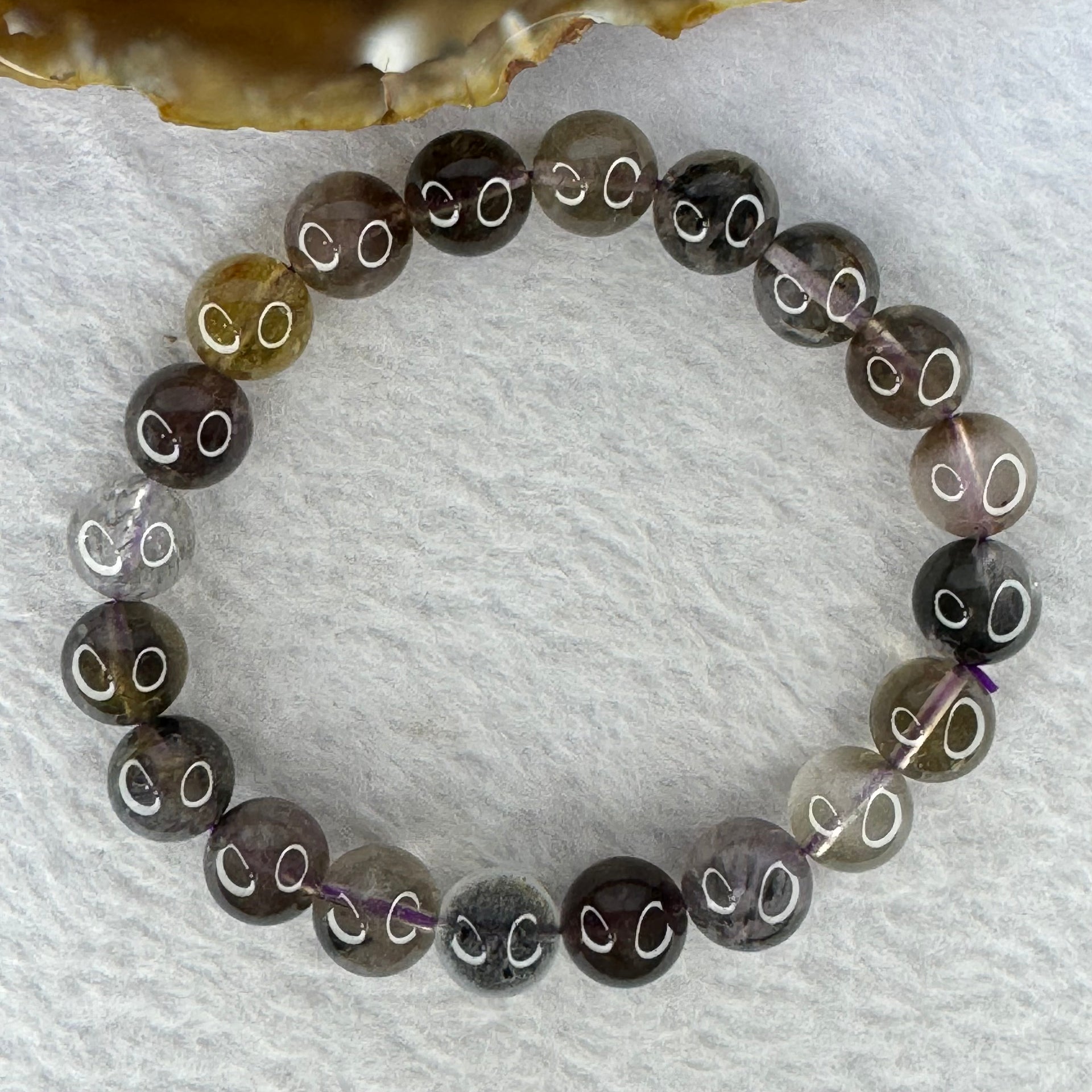 Natural Auralite Crystal Bracelet 极光手链 24.29g 9.5 mm 20 Beads - Huangs Jadeite and Jewelry Pte Ltd