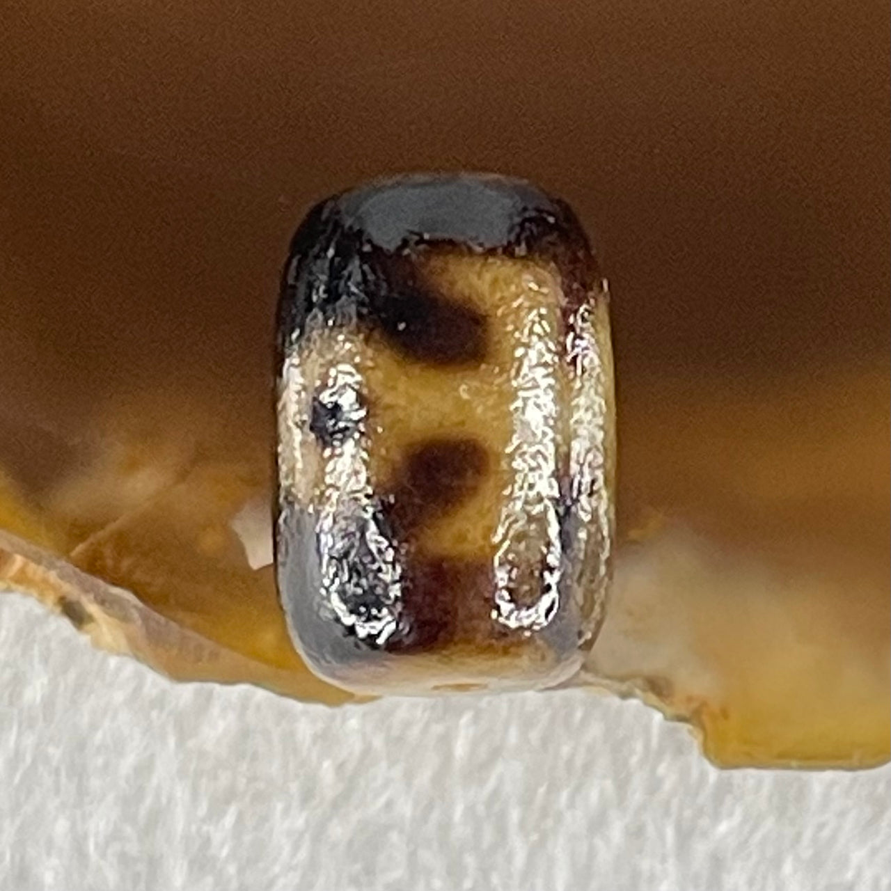 Natural Powerful Tibetan Old Oily Agate Patina Guiren Tairen Human Dzi Bead Totem Amulet Heavenly Master (Tian Zhu) 贵人天诛 1.64g 13.1 by 8.8mm - Huangs Jadeite and Jewelry Pte Ltd