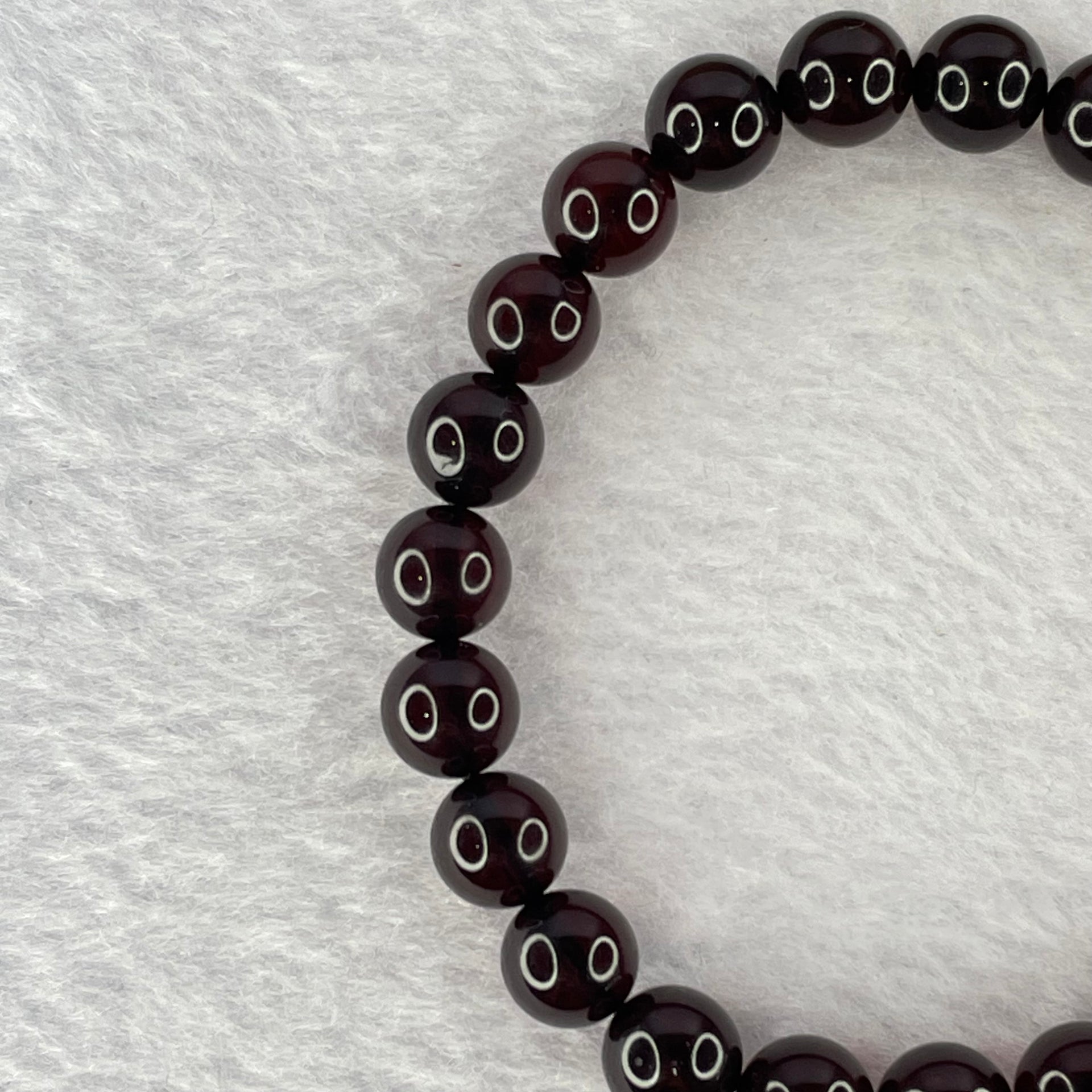 Natural Dark Red Blood Amber Beads Bracelet 天然血珀手链 6.83g 16cm 8.2mm 23 Beads - Huangs Jadeite and Jewelry Pte Ltd