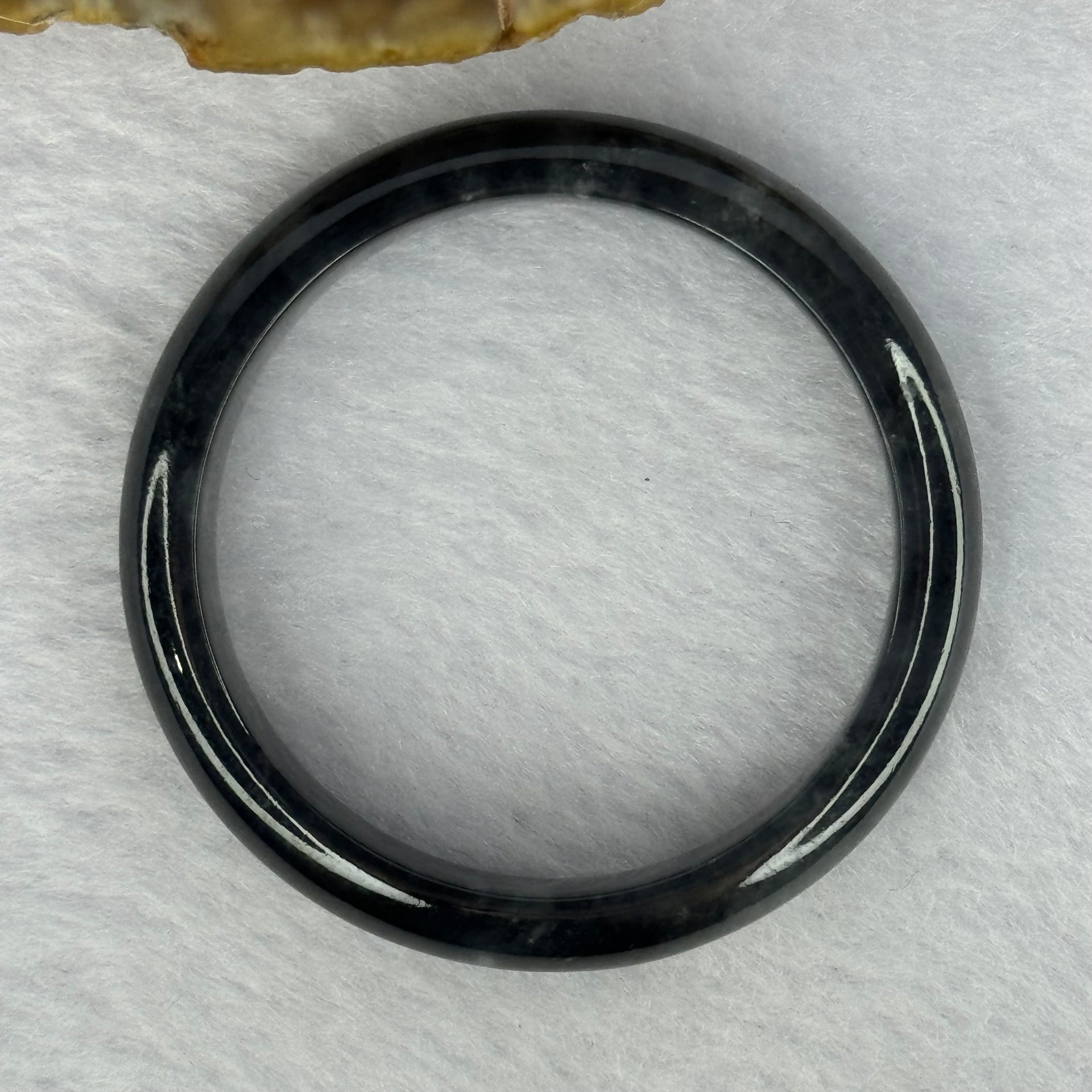 Type A Highly Translucent Black Grey Wuji Jadeite Baby Bangle 13.48g Internal Diameter 36.4mm 7.8 by 5.2mm (Very Slight External Rough) - Huangs Jadeite and Jewelry Pte Ltd