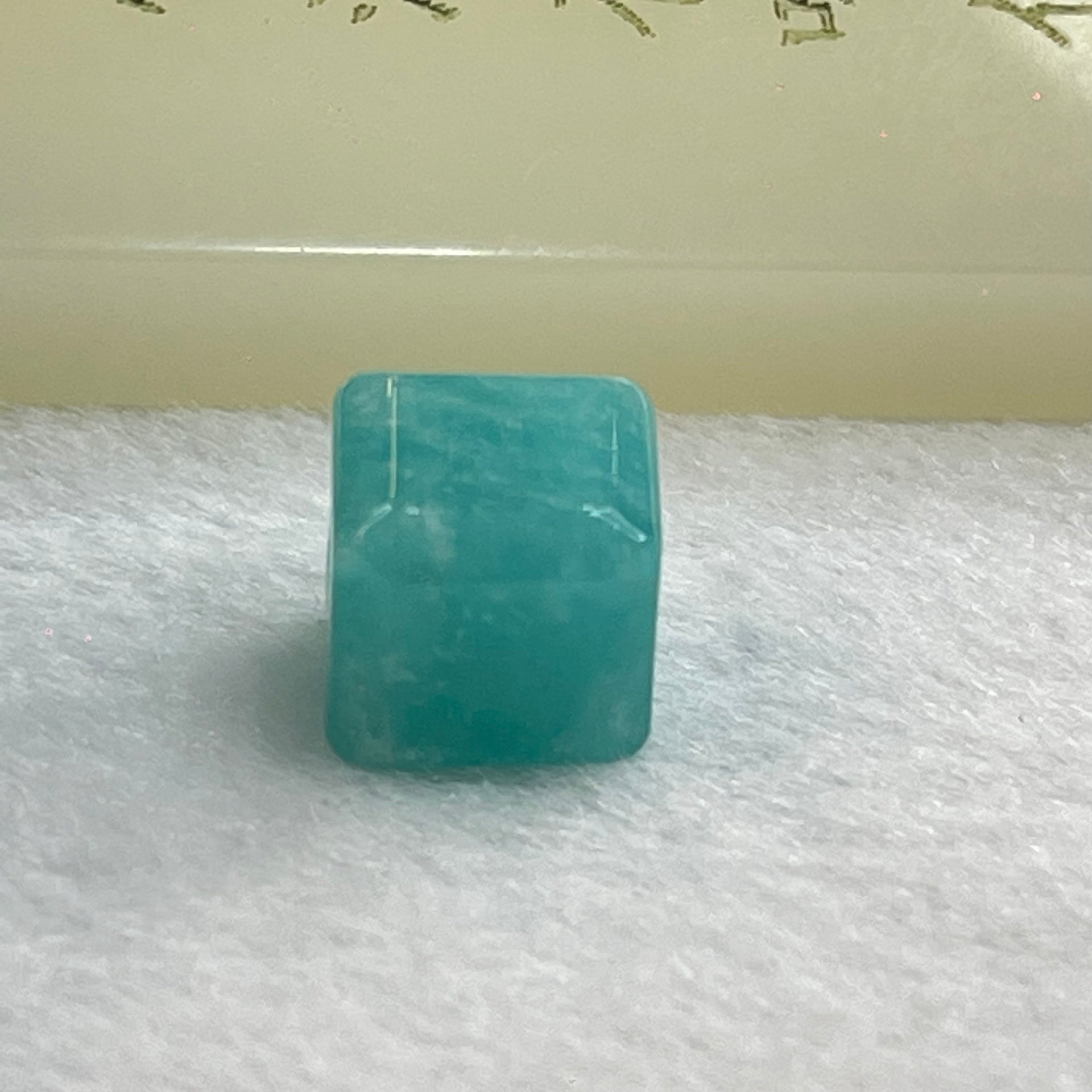Blueish Green Aventurine Block For Bracelet or Necklace 3.11g 11.3 by 11.1mm - Huangs Jadeite and Jewelry Pte Ltd