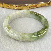 Type A Lavender Green and Moss Green Jadeite Bangle Internal Diameter 54.9mm 53.16g 12.9 by 8.7mm (Internal Lines) - Huangs Jadeite and Jewelry Pte Ltd