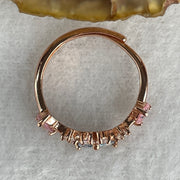 Natural-Pink-Kunzite-and-Blue-Topaz-with-Cubic-Zirconia-in-S925-Sliver-Gold-Color-Ring-1.63g-4.3-by-4.3-by-2.0mm-Pink-4.0-by-2.0-by-1.2-Blue-(Adjustable-Size)-Huangs-Jadeite-and-Jewelry-Pte-Ltd