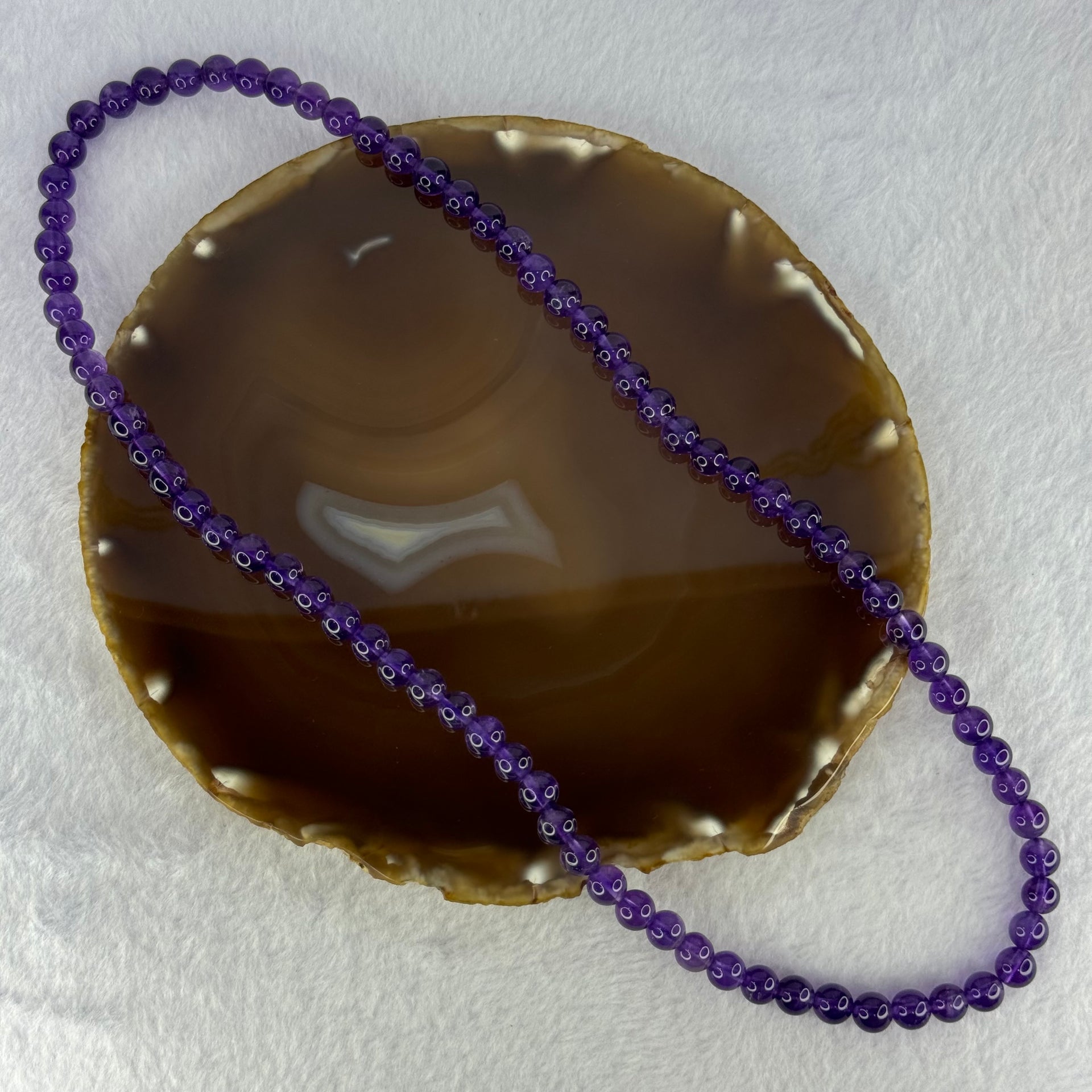 Good Grade Natural Amethyst Necklace 40.42g 54cm 7.3mm 79 Beads - Huangs Jadeite and Jewelry Pte Ltd