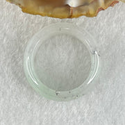 Type A Faint Lavender Green Close to White with Wuji Black Grey Patches Jadeite Ring 5.52g 8.8 by 3.6mm US9.3 HK20.8 - Huangs Jadeite and Jewelry Pte Ltd