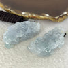 Type A Semi Icy Sky Blue Jadeite Pixiu Pair 31.22g 52.1 by 25.7 by 13.4 mm and 31.74g 49.8 by 25.1 13.5 mm - Huangs Jadeite and Jewelry Pte Ltd