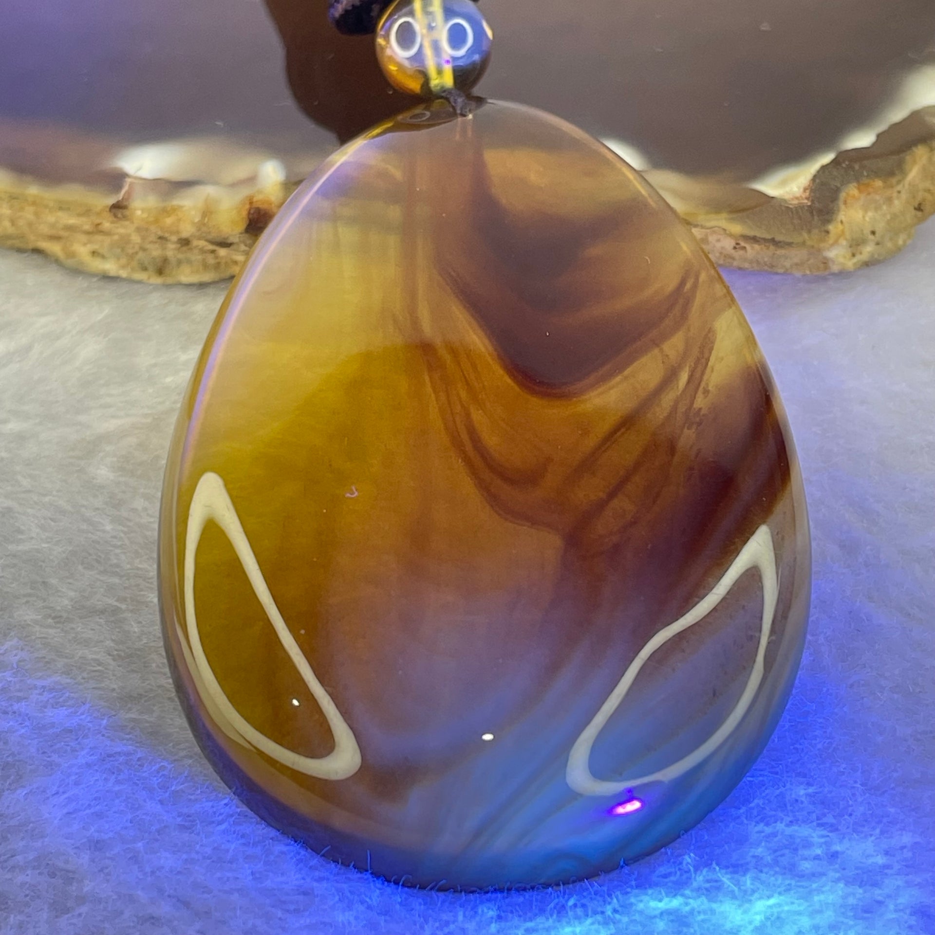 Natural Cognac with Red Amber Pendent 15.33g 65.3 by 46.3 by 14.0mm - Huangs Jadeite and Jewelry Pte Ltd