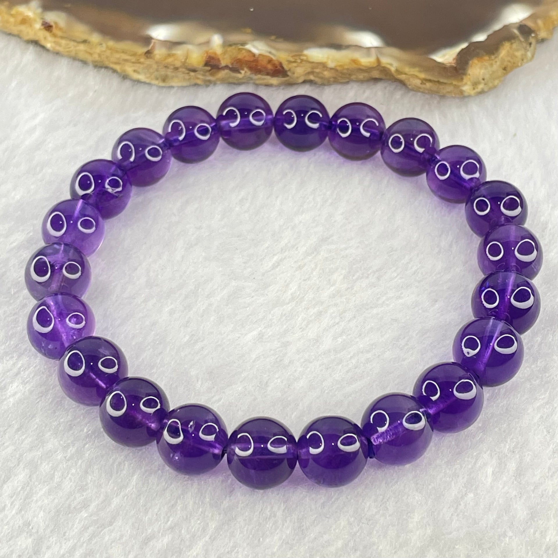 Very Good Grade Natural Amethyst Bracelet 23.07g 16.5cm 9.2mm 22 Beads - Huangs Jadeite and Jewelry Pte Ltd