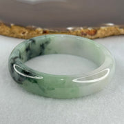 Type A Semi Icy Light Green Lavender with Moss Green Piao Hua Jadeite Bangle Internal Diameter 52.5mm 49.42g 14.0 by 7.2mm (Very Slight Internal Lines) - Huangs Jadeite and Jewelry Pte Ltd