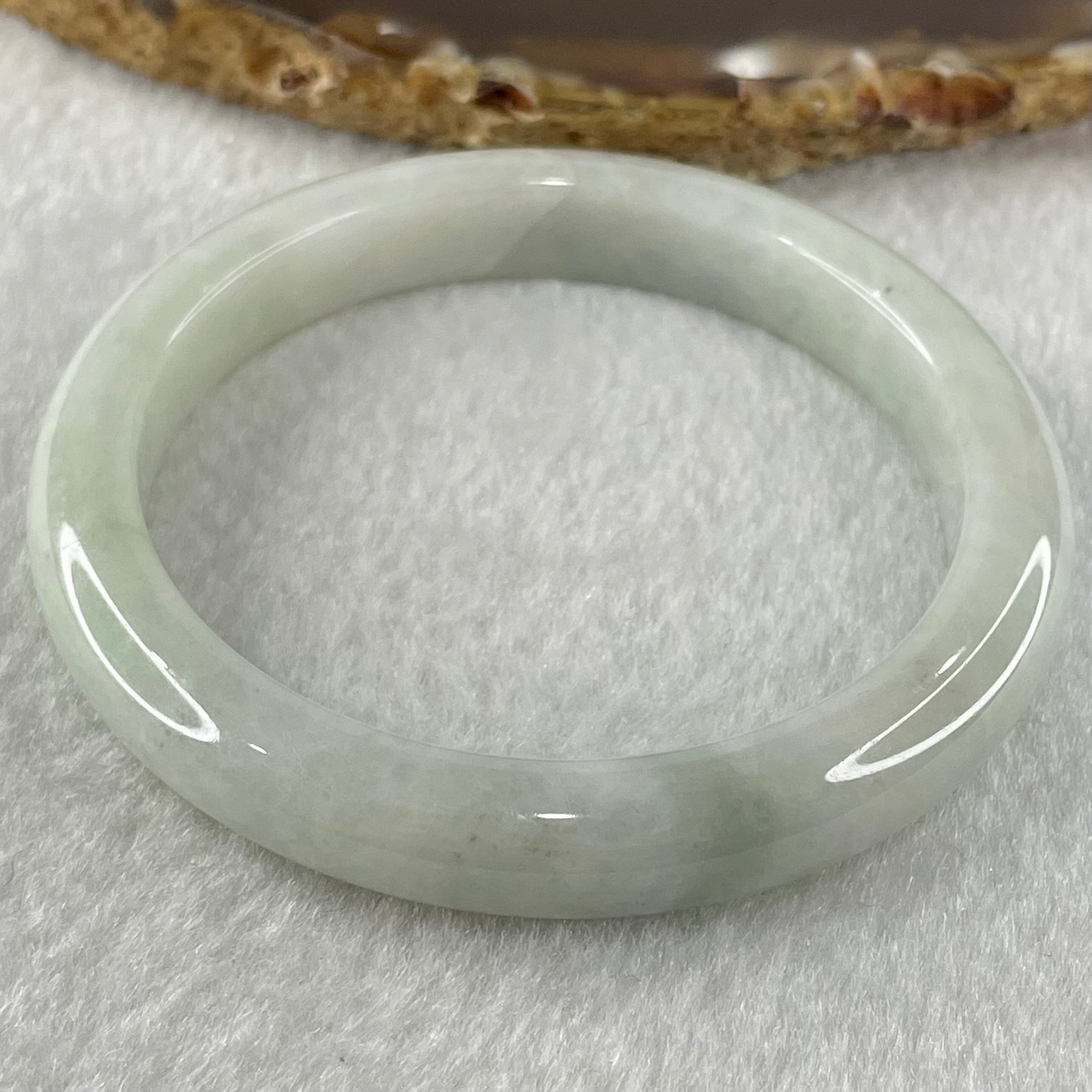 Type A Light Blueish Green Jadeite Bangle 36.10g Internal Diameter 52.8mm 9.5 by 8.0mm (External Lines) - Huangs Jadeite and Jewelry Pte Ltd