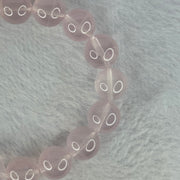 Natural Rose Quartz Beads Bracelet 天然玫瑰石英珠手链 52.64g 18.5cm 13.8mm 16 Beads - Huangs Jadeite and Jewelry Pte Ltd