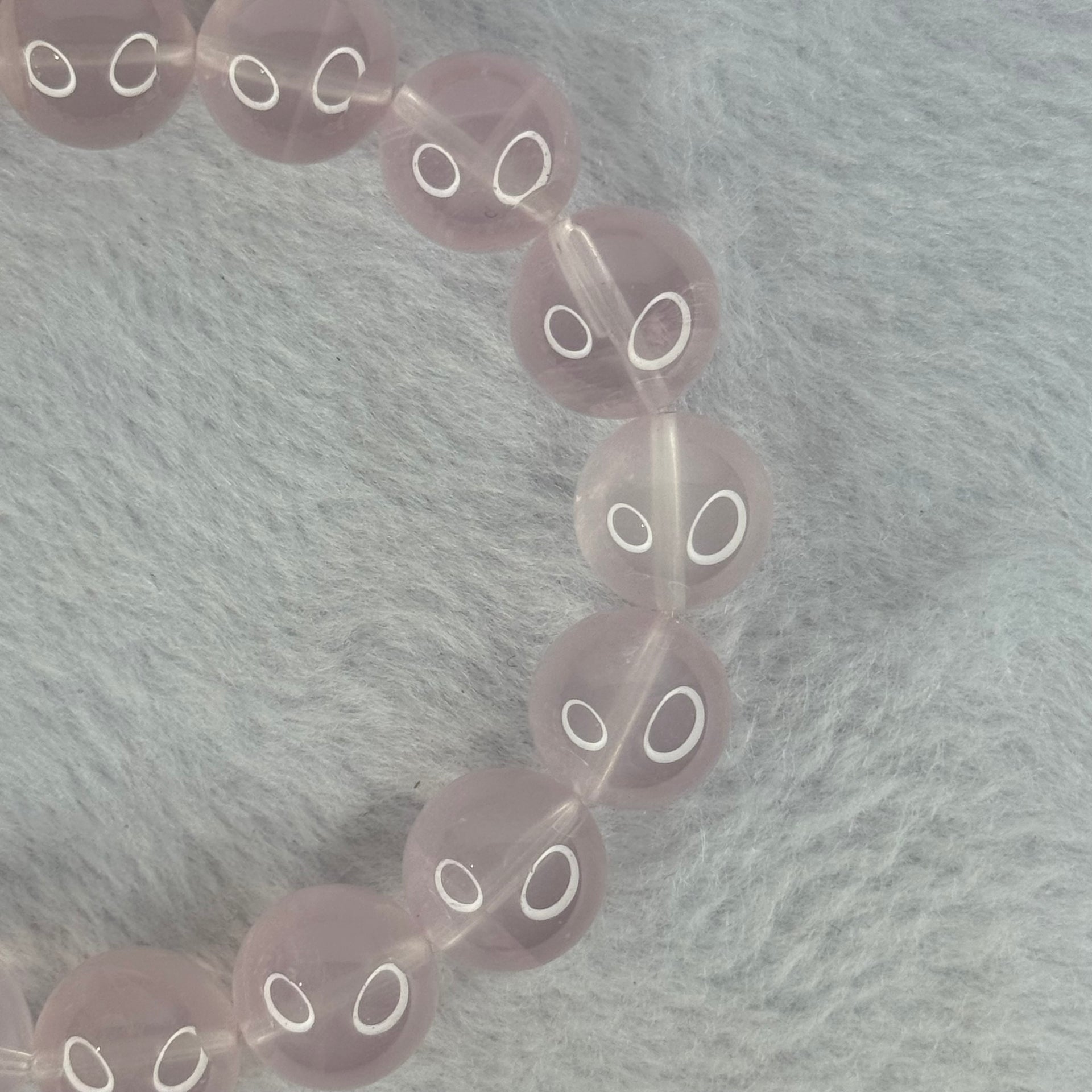 Natural Rose Quartz Beads Bracelet 天然玫瑰石英珠手链 52.64g 18.5cm 13.8mm 16 Beads - Huangs Jadeite and Jewelry Pte Ltd