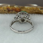 Type A Burmese Jade Jadeite Pixiu Head in 18k white gold with white sapphires and diamonds 4.17g pixiu head 9.0 by 11.0 by 2.0mm inner diameter 17.4mm US7 HK15 with NGI Cert - Huangs Jadeite and Jewelry Pte Ltd