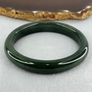 Type A Dark Blueish Green Jadeite Bangle Internal Diameter 58.2mm 48.09g 10.7 by 8.3mm (Slight Internal Lines) - Huangs Jadeite and Jewelry Pte Ltd