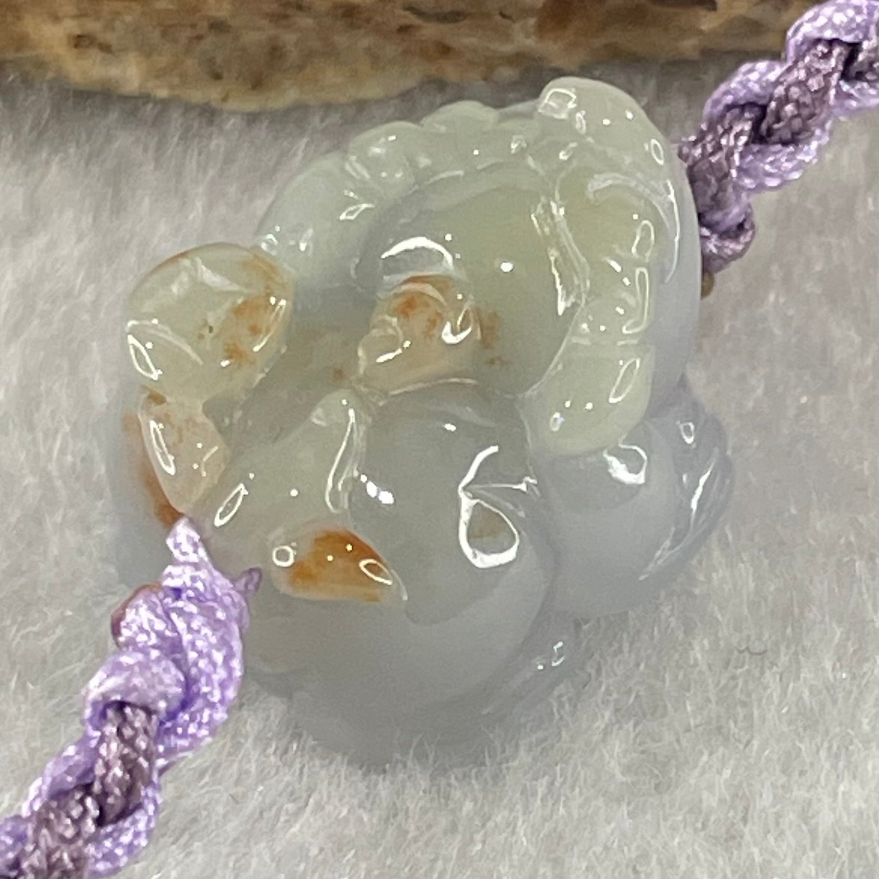 Type A Lavender with Reddish Brown Spots Jadeite Male Pixiu String Bracelet 6.38g 15cm 17.7 by 14.4 by 10.6mm - Huangs Jadeite and Jewelry Pte Ltd