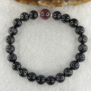 Natural Black Rutilated Quartz with Strawberry Quartz Beads Bracelet 17.79g 16cm 8.2mm 22Beads - 9.4mm 1Bead - Huangs Jadeite and Jewelry Pte Ltd