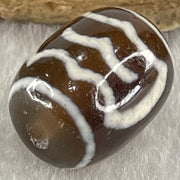 Natural Powerful Tibetan Old Oily Agate Double Garuda Dzi Bead Heavenly Master (Tian Zhu) 虎呀天诛 4.93g 17.2 by 13.4mm - Huangs Jadeite and Jewelry Pte Ltd