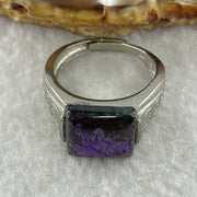 Good Grade Natural Sugilite  Wu Shi Pai in S925 Sliver Ring (Adjustable Size) 6.22g 12.2 by 11.8 by 4.0mm - Huangs Jadeite and Jewelry Pte Ltd