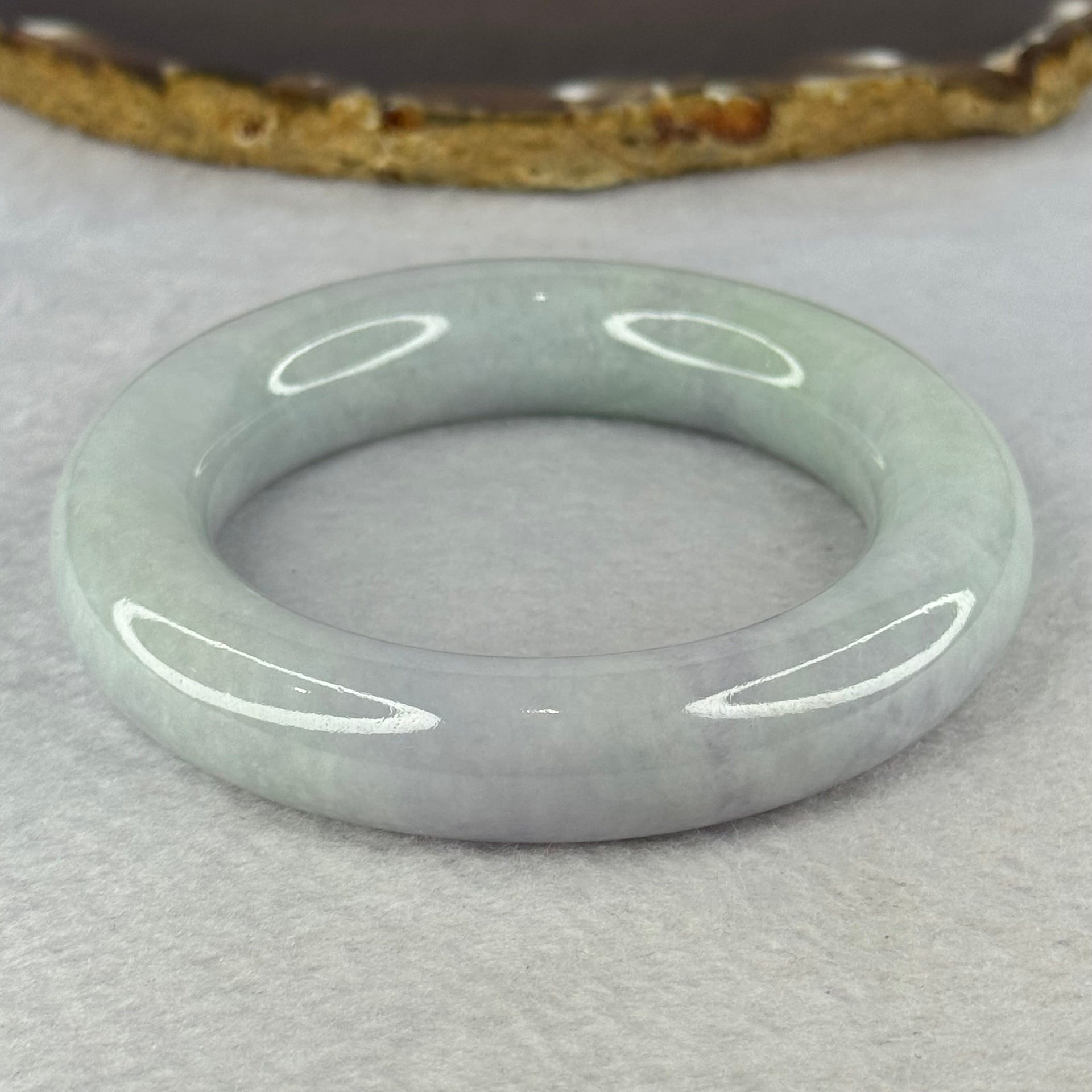Type A Lavender Green Jadeite Bangle Internal Diameter 54.2mm 109.81g 14.8 by 74.4mm (Very Fine Internal Line) - Huangs Jadeite and Jewelry Pte Ltd