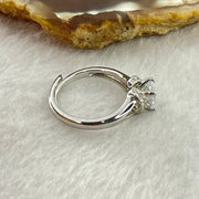 Colourless Cubic Zirconia with Crystals In S925 Sliver Ring (Adjustable Size) 2.49g 5.6 by 3.4mm - Huangs Jadeite and Jewelry Pte Ltd