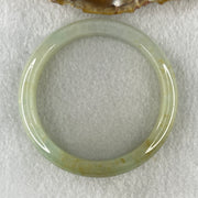 Natural Type A Super Jelly Light Green with Yellow Spots Jadeite Bangle 52.19g Inner Diameter 58.6mm 12.3 by 8.2mm (Close to Perfect) - Huangs Jadeite and Jewelry Pte Ltd