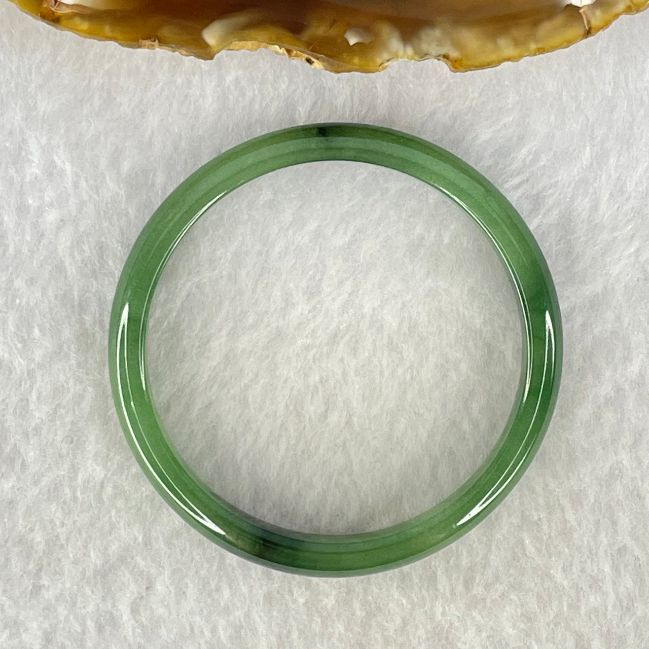 Type A Green Jadeite Baby Bangle Internal Diameter 44.5mm 14.69g 7.3 by 4.9mm (Internal Lines) - Huangs Jadeite and Jewelry Pte Ltd