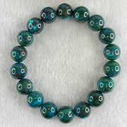 Good Grade Natural Blue Green Chrysocolla Phoenix Stone Beads Bracelet 42.69g 17cm 11.9mm 18 Beads - Huangs Jadeite and Jewelry Pte Ltd