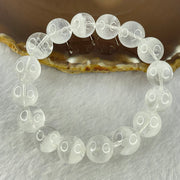Natural White Phantom Quartz Beads Bracelet 53.03g 18.5cm 13.9mm 16 Beads - Huangs Jadeite and Jewelry Pte Ltd