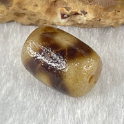 Natural Powerful Tibetan Old Oily Agate 3 Eyes Dzi Bead Heavenly Master (Tian Zhu) 三眼天诛 1.52g 12.0 by 8.7mm - Huangs Jadeite and Jewelry Pte Ltd