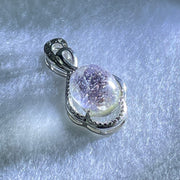 Above Average Grade Rare Natural Blue Dumortierite Rutilated Quartz in S925 Pendant 2.82g 11.1 by 9.7 by 7.0mm - Huangs Jadeite and Jewelry Pte Ltd