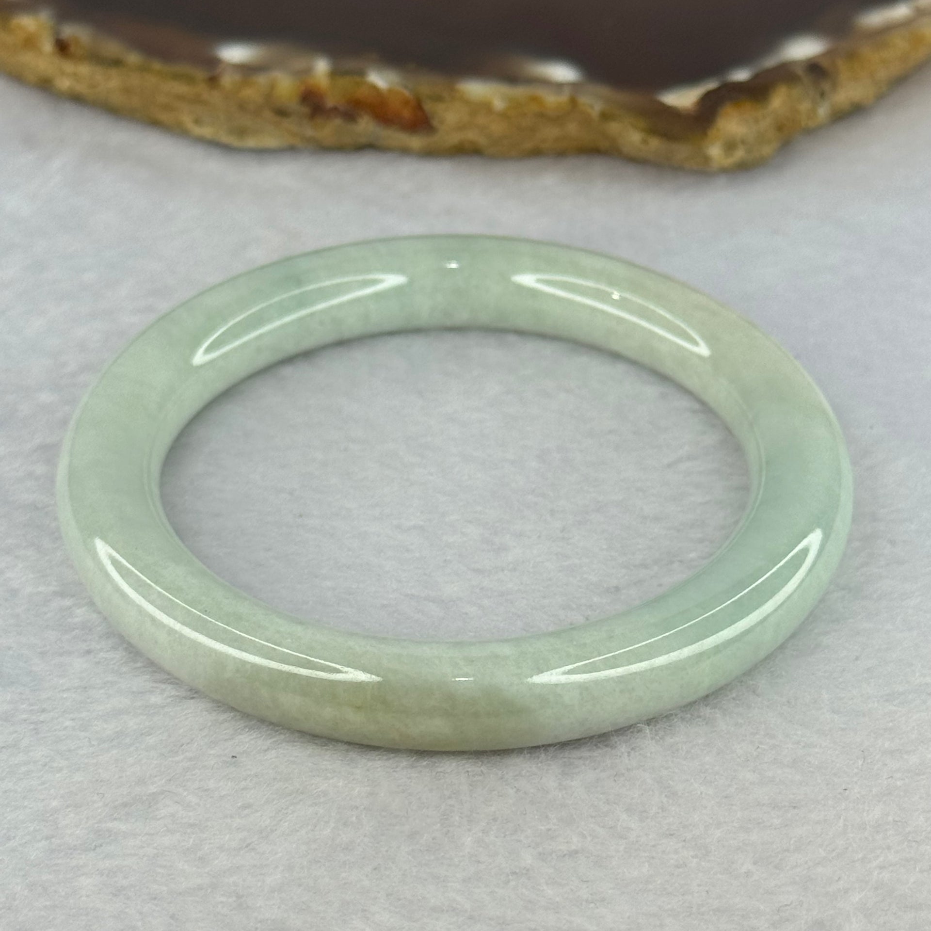Type A Sky Blue Jadeite Bangle 36.84g Internal Diameter 51.0mm  8.5 by 9.1mm (Slight Internal Line) - Huangs Jadeite and Jewelry Pte Ltd