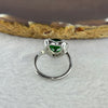 Simulated Emerald in PT950 Plated Sliver Sliver Ring (Adjustable Size) 款仿真祖母绿爱心戒指 2.59g 7.5 by 7.7 by 2.0mm - Huangs Jadeite and Jewelry Pte Ltd