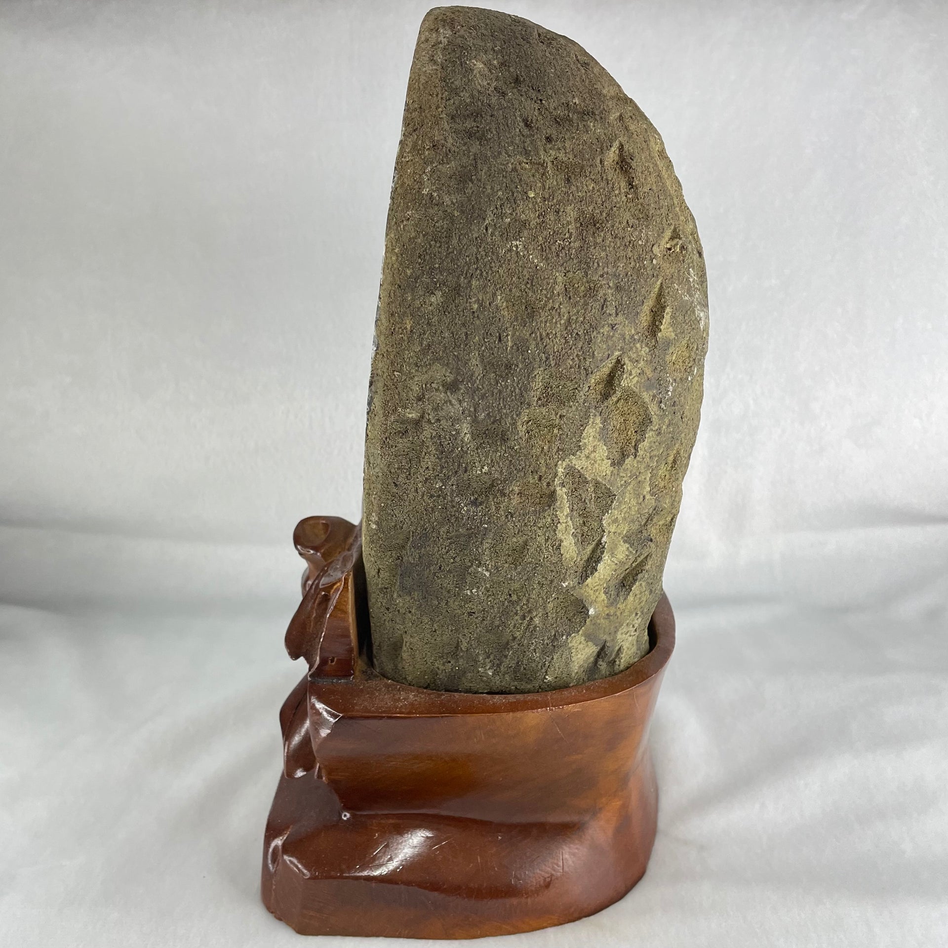 Natural Amethyst Cave with Wooden Stand 3,849.40g 145.8 by 132.6 by 160.0mm - Huangs Jadeite and Jewelry Pte Ltd