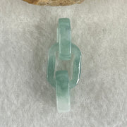 Type A Blueish Green with Faint White Jadeite Rolo Link Chain for Setting 2.57g 14.7 by 10.2 by 2.9mm - Huangs Jadeite and Jewelry Pte Ltd
