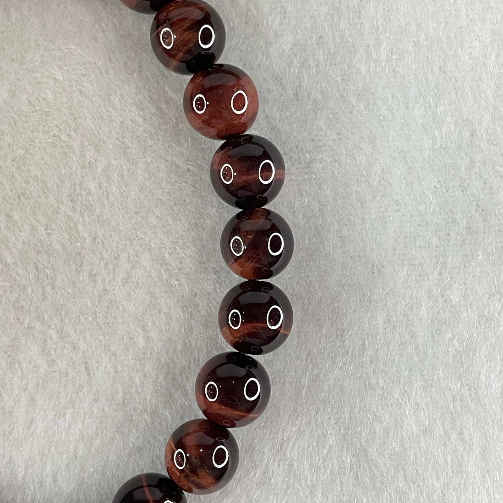 Natural Red Tiger's Eye Quartz Beads Bracelet 17.38g 15cm 8.3mm 23 Beads - Huangs Jadeite and Jewelry Pte Ltd