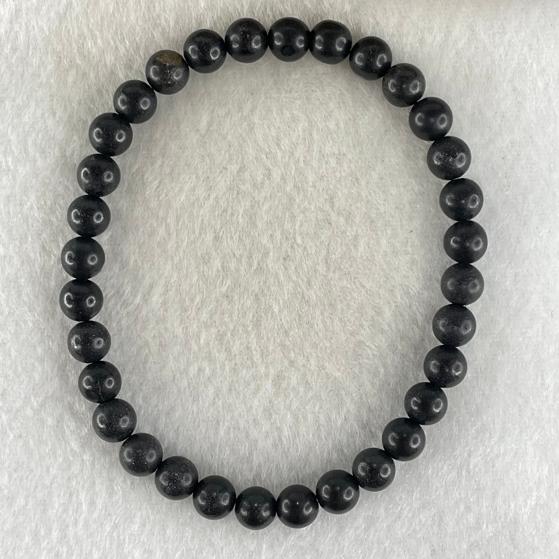 Natural Magnetite Beads Bracelet 10.32g 16cm 6.0mm 32 Beads - Huangs Jadeite and Jewelry Pte Ltd
